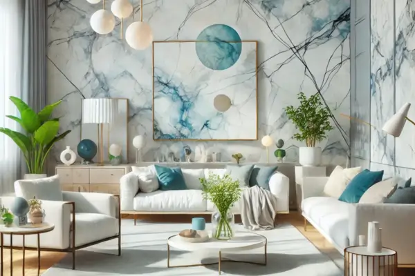 Como Criar Pintura Abstrata com Efeito Marmorizado para Salas de Estar Modernas