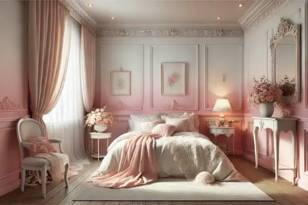 Como Pintar Paredes com Efeito Ombre em Quartos com Decoração Romântica.