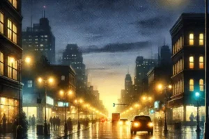 Aquarela para Pintura de Paisagens Urbanas com Luzes Noturnas